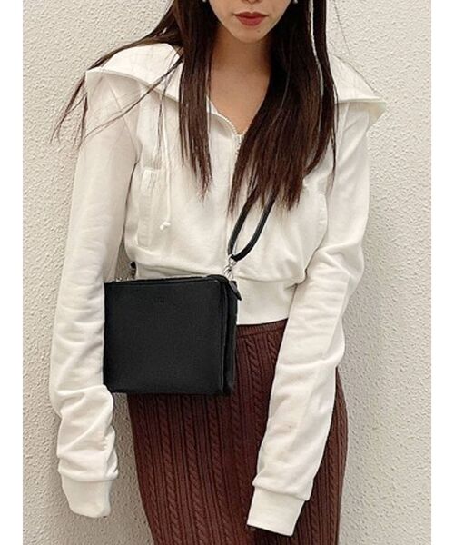 GYDA（ジェイダ）の「BASICショートPK（パーカー・レディース・グレー/オフホワイト/ブラック・FREE）」の13枚目の写真