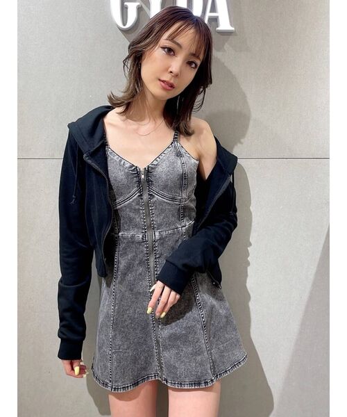 GYDA（ジェイダ）の「BASICショートPK（パーカー・レディース・グレー/オフホワイト/ブラック・FREE）」の19枚目の写真