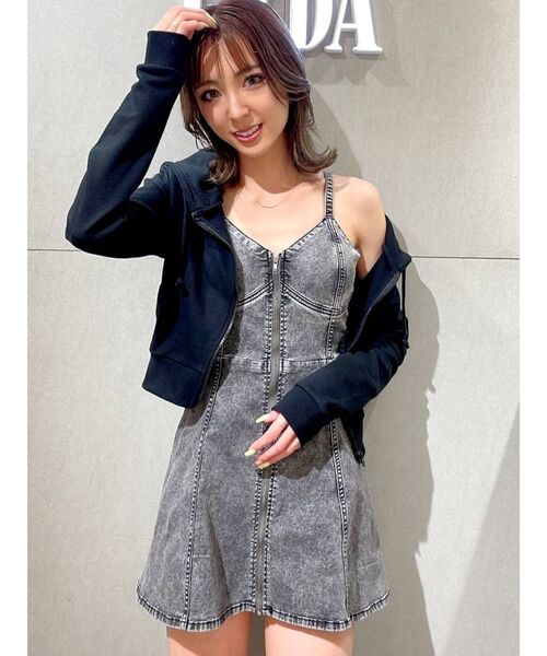 GYDA（ジェイダ）の「BASICショートPK（パーカー・レディース・グレー/オフホワイト/ブラック・FREE）」の20枚目の写真