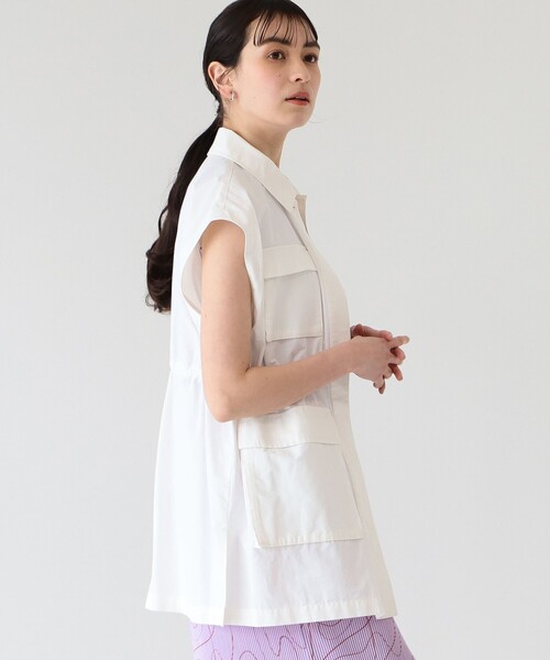 Ray BEAMS(レイビームス)の「Ray BEAMS / 4ポケット ミリタリー ベスト(ベスト・レディース・オリーブ/ホワイト・ONE SIZE)」の10枚目の写真