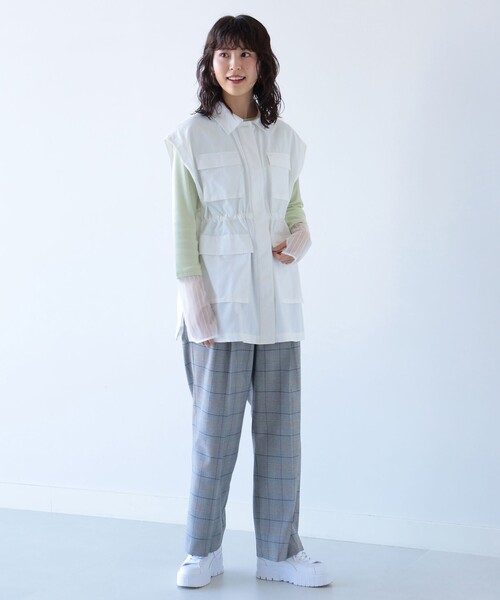 Ray BEAMS(レイビームス)の「Ray BEAMS / 4ポケット ミリタリー ベスト(ベスト・レディース・オリーブ/ホワイト・ONE SIZE)」の11枚目の写真