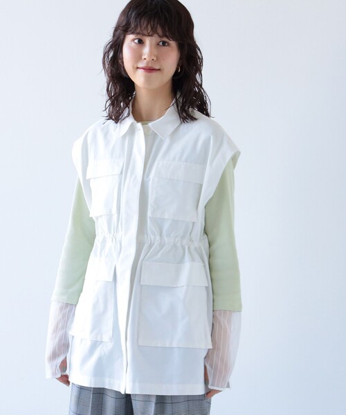 Ray BEAMS(レイビームス)の「Ray BEAMS / 4ポケット ミリタリー ベスト(ベスト・レディース・オリーブ/ホワイト・ONE SIZE)」の13枚目の写真