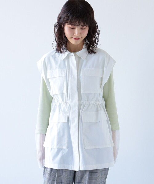Ray BEAMS(レイビームス)の「Ray BEAMS / 4ポケット ミリタリー ベスト(ベスト・レディース・オリーブ/ホワイト・ONE SIZE)」の15枚目の写真