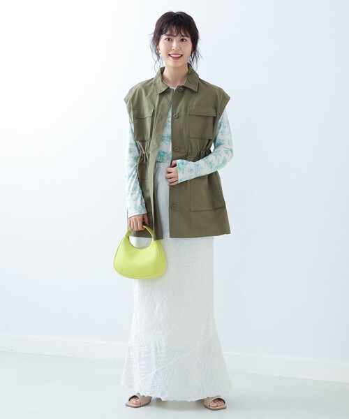 Ray BEAMS(レイビームス)の「Ray BEAMS / 4ポケット ミリタリー ベスト(ベスト・レディース・オリーブ/ホワイト・ONE SIZE)」の22枚目の写真
