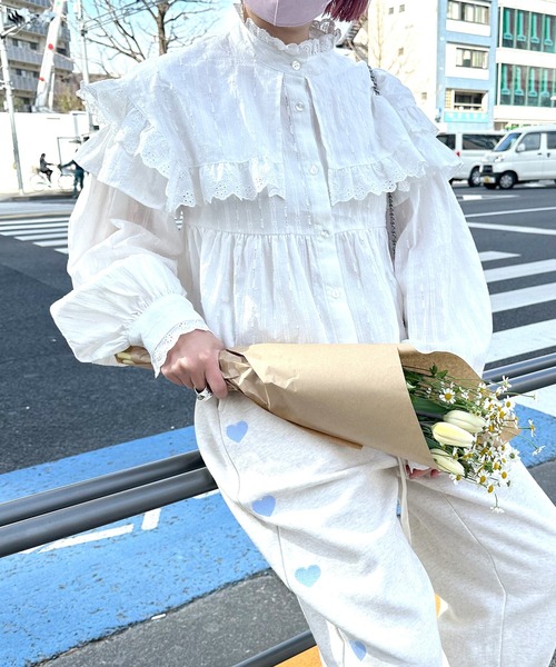 Alley by w closet(アリーバイダブルクローゼット)の「【Alley】ハート刺繍スウェットパンツ(スウェットパンツ・レディース・グレー/オートミール/ナチュラル/グレー系その他/グレー系その他2/キナリ・FREE)」の9枚目の写真