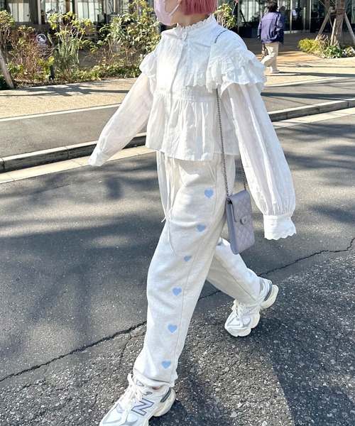 Alley by w closet(アリーバイダブルクローゼット)の「【Alley】ハート刺繍スウェットパンツ(スウェットパンツ・レディース・グレー/オートミール/ナチュラル/グレー系その他/グレー系その他2/キナリ・FREE)」の10枚目の写真
