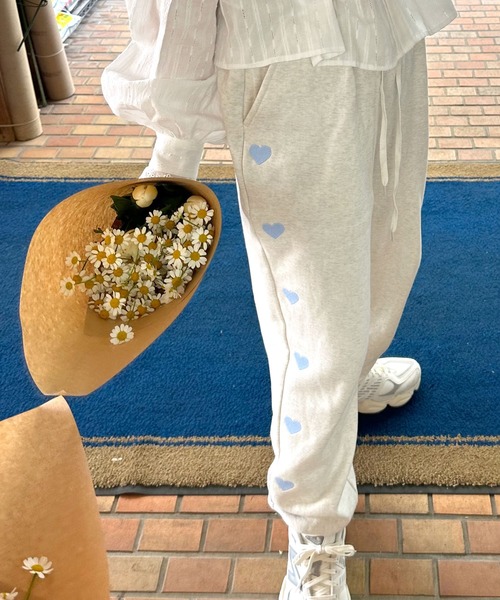 Alley by w closet(アリーバイダブルクローゼット)の「【Alley】ハート刺繍スウェットパンツ(スウェットパンツ・レディース・グレー/オートミール/ナチュラル/グレー系その他/グレー系その他2/キナリ・FREE)」の11枚目の写真