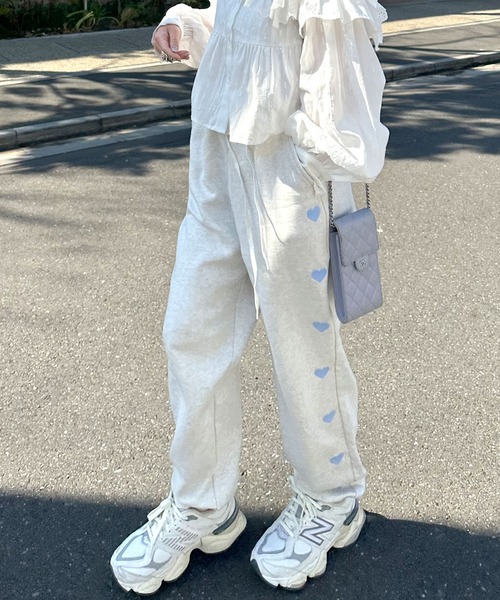 Alley by w closet(アリーバイダブルクローゼット)の「【Alley】ハート刺繍スウェットパンツ(スウェットパンツ・レディース・グレー/オートミール/ナチュラル/グレー系その他/グレー系その他2/キナリ・FREE)」の12枚目の写真