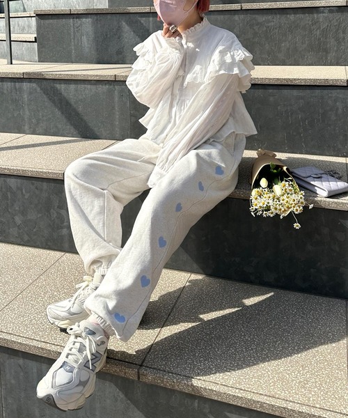 Alley by w closet(アリーバイダブルクローゼット)の「【Alley】ハート刺繍スウェットパンツ(スウェットパンツ・レディース・グレー/オートミール/ナチュラル/グレー系その他/グレー系その他2/キナリ・FREE)」の15枚目の写真