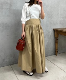 サスペンダーハイウエストスカート