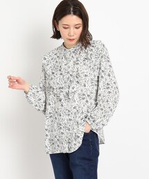 DRESKIP | ボタニカルプリントVフリルブラウス(シャツ/ブラウス)