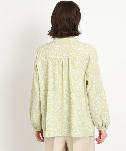 DRESKIP（ドレスキップ）の「◆ボタニカルプリントVフリルブラウス（シャツ/ブラウス・レディース・ホワイト系3/ブラック系/黄緑系1・02/03/04）」の20枚目の写真