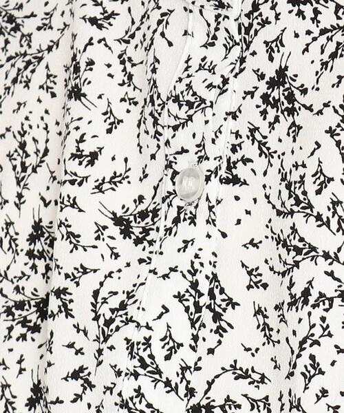 DRESKIP（ドレスキップ）の「◆ボタニカルプリントVフリルブラウス（シャツ/ブラウス・レディース・ホワイト系3/ブラック系/黄緑系1・02/03/04）」の10枚目の写真