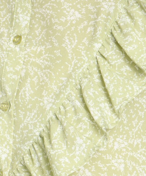DRESKIP（ドレスキップ）の「◆ボタニカルプリントVフリルブラウス（シャツ/ブラウス・レディース・ホワイト系3/ブラック系/黄緑系1・02/03/04）」の22枚目の写真