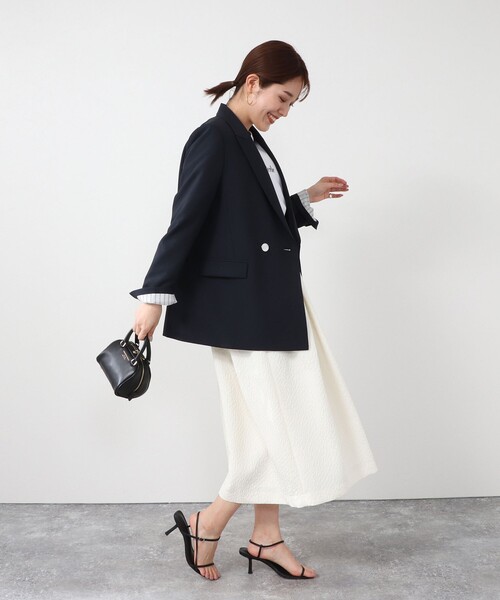 NOLLEY’S(ノーリーズ)の「◇【WEB限定】フクレジャガードヨーク切り替えタックスカート(スカート・レディース・ネイビー/オフホワイト/イエロー/サックスブルー・36/38)」の16枚目の写真