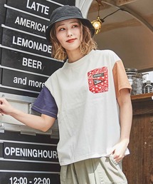 CUBE SUGAR（キューブシュガー）の「OE天竺WOODSコラボバックプリントポケットTシャツ（Tシャツ/カットソー）」