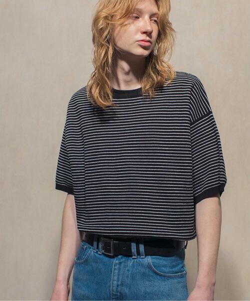 MONKEY TIME(モンキータイム)の「<monkey time> COTTON KNIT BORDER TEE/Tシャツ(Tシャツ/カットソー・メンズ・ダークグリーン/ブラック/ネイビー・M/XL/S/L)」の1枚目の写真