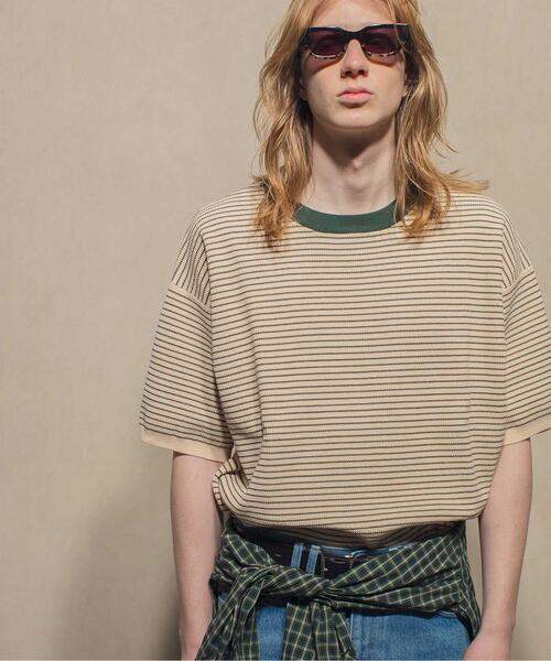 MONKEY TIME(モンキータイム)の「<monkey time> COTTON KNIT BORDER TEE/Tシャツ(Tシャツ/カットソー・メンズ・ダークグリーン/ブラック/ネイビー・M/XL/S/L)」の2枚目の写真