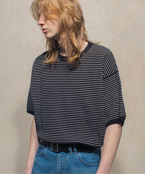 MONKEY TIME(モンキータイム)の「<monkey time> COTTON KNIT BORDER TEE/Tシャツ(Tシャツ/カットソー・メンズ・ダークグリーン/ブラック/ネイビー・M/XL/S/L)」の13枚目の写真