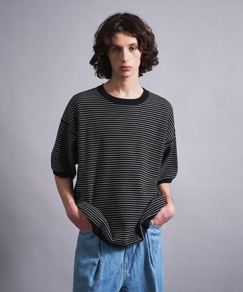 MONKEY TIME(モンキータイム)の「<monkey time> COTTON KNIT BORDER TEE/Tシャツ(Tシャツ/カットソー・メンズ・ダークグリーン/ブラック/ネイビー・M/XL/S/L)」の21枚目の写真