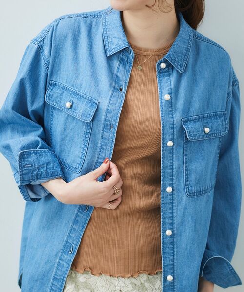 le.coeur blanc(ルクールブラン)の「ランダムテレコタンク(タンクトップ・レディース・グレイッシュベージュ/ネイビー/キャメル/アイボリー・38)」の1枚目の写真