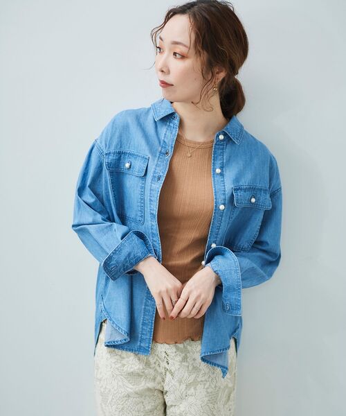 le.coeur blanc(ルクールブラン)の「ランダムテレコタンク(タンクトップ・レディース・グレイッシュベージュ/ネイビー/キャメル/アイボリー・38)」の17枚目の写真