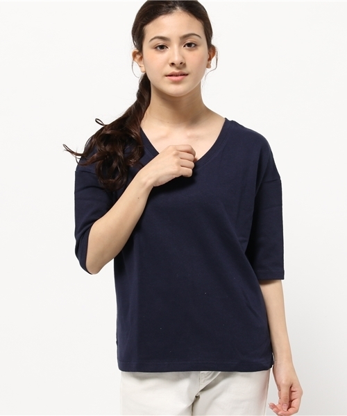 Kastane（カスタネ）の「【Kastane】脇スリット2wayプルオーバー（Tシャツ/カットソー・レディース・オフホワイト/グリーン/ネイビー/ベージュ・FREE）」の4枚目の写真