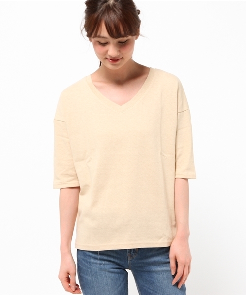 Kastane（カスタネ）の「【Kastane】脇スリット2wayプルオーバー（Tシャツ/カットソー・レディース・オフホワイト/グリーン/ネイビー/ベージュ・FREE）」の5枚目の写真