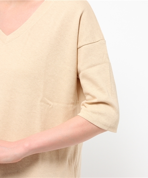 Kastane（カスタネ）の「【Kastane】脇スリット2wayプルオーバー（Tシャツ/カットソー・レディース・オフホワイト/グリーン/ネイビー/ベージュ・FREE）」の9枚目の写真