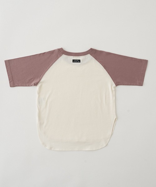 b・ROOM(ビールーム)の「【型崩れしないやわらかコットン】シンプルビッグラグラン半袖Tシャツ(Tシャツ/カットソー・キッズ・グレイッシュベージュ/パープル/イエロー/ミント/チャコール/モカ・110cm/120cm/130cm/140cm/150cm/100cm)」の14枚目の写真