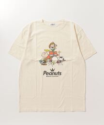 PEANUTS スヌーピー 音楽イラスト ピグメント加工 半袖Tシャツ