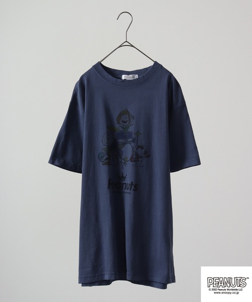 PEANUTS（ピーナッツ）の「PEANUTS スヌーピー 音楽イラスト ピグメント加工 半袖Tシャツ（Tシャツ/カットソー・レディース・カーキ系1/カーキ/ネイビー系1/カーキ系/ネイビー/ネイビー系/カーキ系2/ネイビー系2/ホワイト系/ホワイト/ホワイト系1/ホワイト系2/オレンジ/オレンジ系1/サックスブルー/オレンジ系2/サックスブルー系2/オレンジ系/サックスブルー系/サックスブルー系1/アイボリー系2/アイボリー/アイボリー系1/アイボリー系・M/3L/S/LL/4L/L）」の15枚目の写真