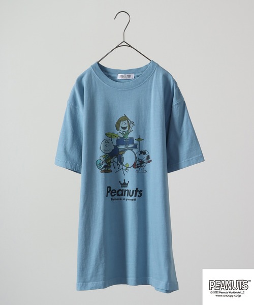 PEANUTS（ピーナッツ）の「PEANUTS スヌーピー 音楽イラスト ピグメント加工 半袖Tシャツ（Tシャツ/カットソー・レディース・カーキ系1/カーキ/ネイビー系1/カーキ系/ネイビー/ネイビー系/カーキ系2/ネイビー系2/ホワイト系/ホワイト/ホワイト系1/ホワイト系2/オレンジ/オレンジ系1/サックスブルー/オレンジ系2/サックスブルー系2/オレンジ系/サックスブルー系/サックスブルー系1/アイボリー系2/アイボリー/アイボリー系1/アイボリー系・M/3L/S/LL/4L/L）」の18枚目の写真