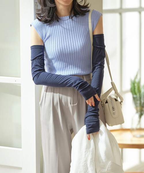 KOBE LETTUCE（コウベレタス）の「[ CandyCool ]UVカットアームカバー（アームカバー・レディース・ネイビー/グレイッシュベージュ/ブラック・FREE）」の3枚目の写真