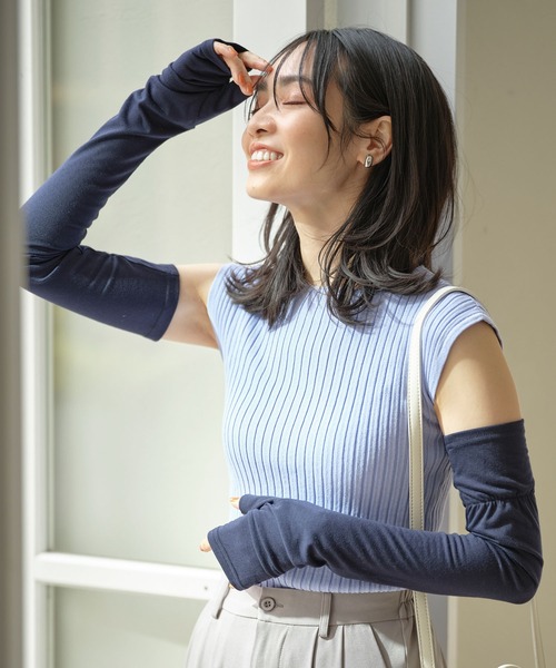 KOBE LETTUCE（コウベレタス）の「[ CandyCool ]UVカットアームカバー（アームカバー・レディース・ネイビー/グレイッシュベージュ/ブラック・FREE）」の6枚目の写真