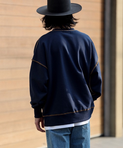 FAST COLOR(ファストカラー)の「カレッジロゴ配色ロックスウェット(スウェット・メンズ・ネイビー/グレー・XL/L/M)」の19枚目の写真