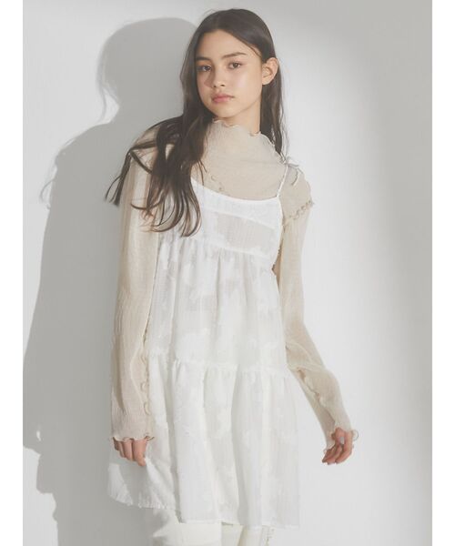 merry jenny（メリージェニー）の「fluffyシアーティアードキャミチュニック（シャツ/ブラウス・レディース・オフホワイト/ブラック・FREE）」の7枚目の写真