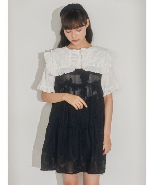 merry jenny（メリージェニー）の「fluffyシアーティアードキャミチュニック（シャツ/ブラウス・レディース・オフホワイト/ブラック・FREE）」の10枚目の写真