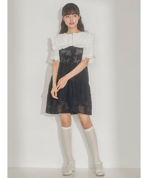 merry jenny（メリージェニー）の「fluffyシアーティアードキャミチュニック（シャツ/ブラウス・レディース・オフホワイト/ブラック・FREE）」の12枚目の写真