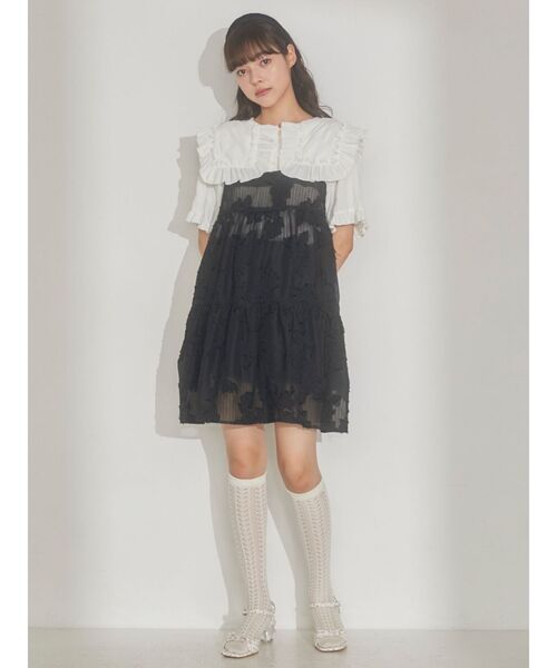 merry jenny（メリージェニー）の「fluffyシアーティアードキャミチュニック（シャツ/ブラウス・レディース・オフホワイト/ブラック・FREE）」の13枚目の写真