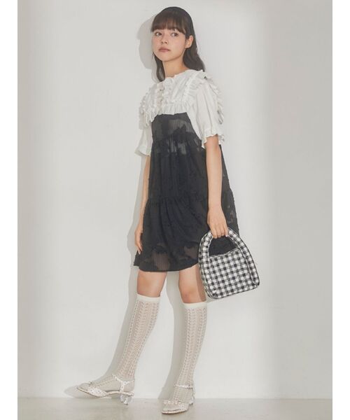 merry jenny（メリージェニー）の「fluffyシアーティアードキャミチュニック（シャツ/ブラウス・レディース・オフホワイト/ブラック・FREE）」の14枚目の写真