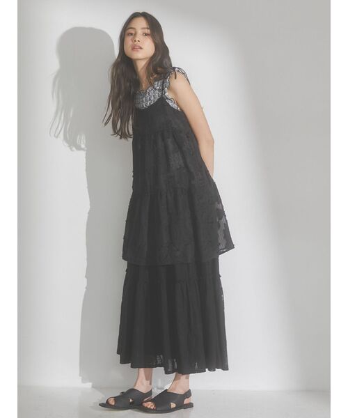 merry jenny（メリージェニー）の「fluffyシアーティアードキャミチュニック（シャツ/ブラウス・レディース・オフホワイト/ブラック・FREE）」の19枚目の写真