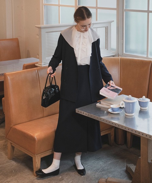 BONLECILL noir(ボンルシールノワール)の「【BONLECILL noir】シフォンラッフルリボンブラウス(シャツ/ブラウス・レディース・オフホワイト/ブラック/ネイビー・FREE)」の16枚目の写真