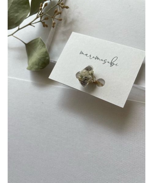tone(トーン)の「【marumusubi】flower ring(MA)(リング・レディース・ゴールド系その他/ゴールド×グレー・FREE)」の3枚目の写真