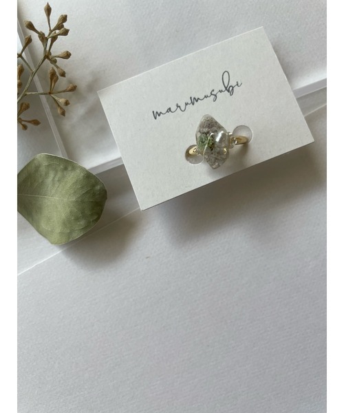 tone(トーン)の「【marumusubi】flower ring(MA)(リング・レディース・ゴールド系その他/ゴールド×グレー・FREE)」の4枚目の写真