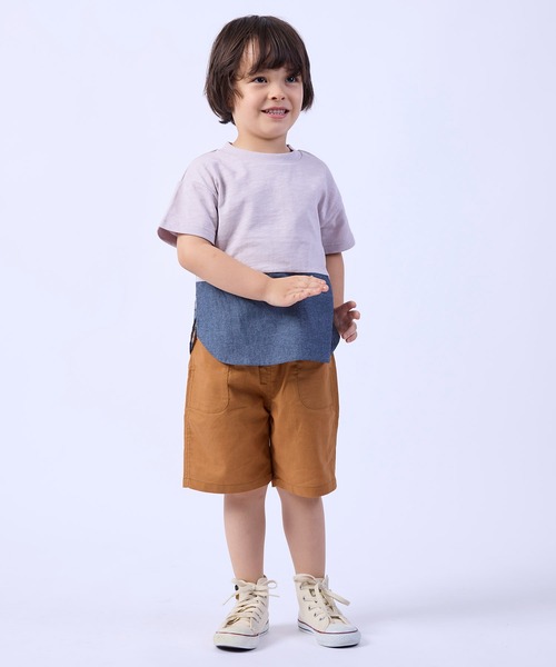 DILASH(ディラッシュ)の「綿麻キャンバスパンツ(4.5分丈)(その他パンツ・キッズ・エンジ/ブラウン/ブルー/グリーン・110/120/130/100/140/90/80)」の2枚目の写真