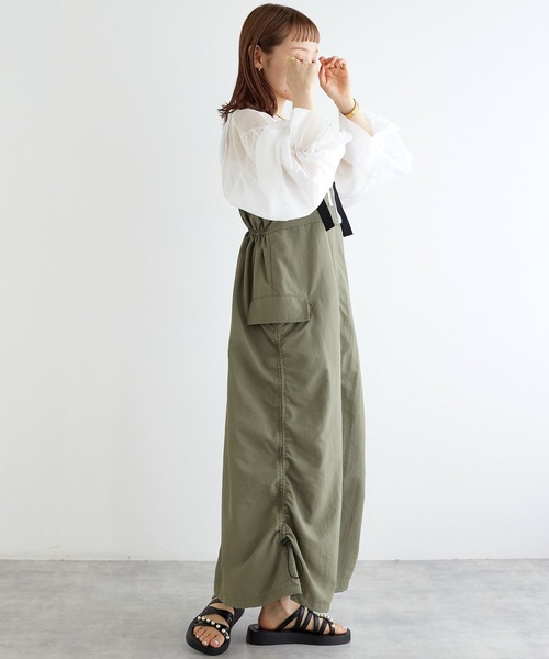 新品タグ付 SCAPA マイクロタフタワンピース ベルト 洗える w