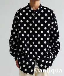 モードドット柄シャツ