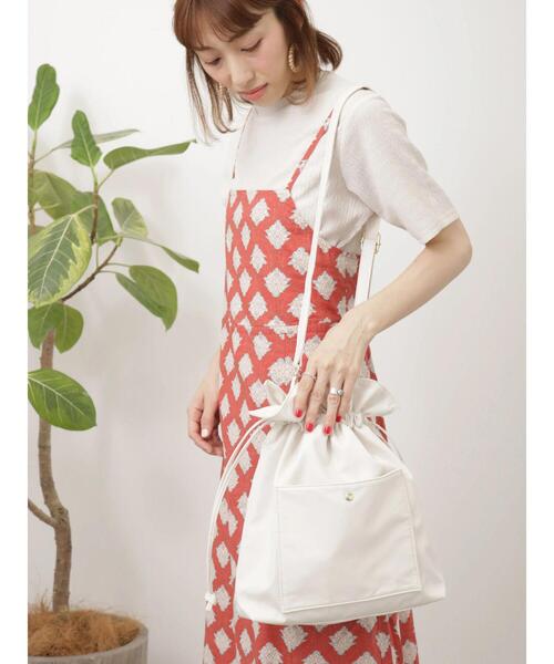 Lugnoncure(ルノンキュール)の「巾着ショルダーバッグ(ハンドバッグ・レディース・ネイビー/オフホワイト・F)」の3枚目の写真