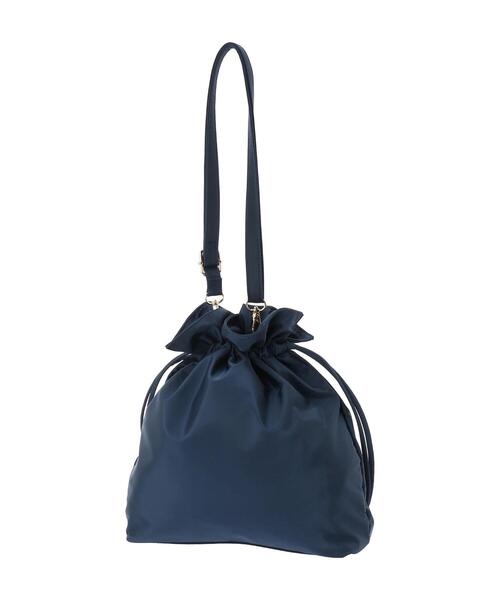 Lugnoncure(ルノンキュール)の「巾着ショルダーバッグ(ハンドバッグ・レディース・ネイビー/オフホワイト・F)」の6枚目の写真